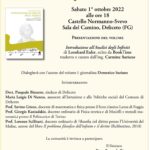 Presentazione del volume “Introduzione all’analisi degli infiniti” – 01/10/2022 ore 18.00 – Castello Normanno-Svevo di Deliceto (FG)