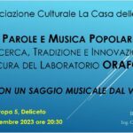 Parole e Musica Popolare – 15/09/2023 – Deliceto